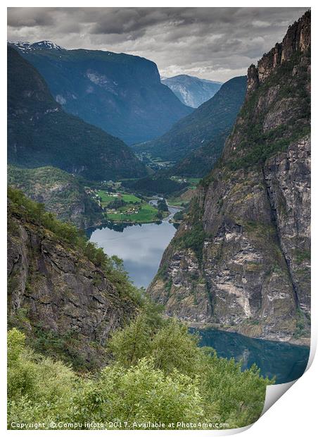viewpoint aurland valley Print by Chris Willemsen