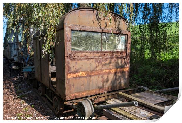 old rusted train at trainstation hombourg Print by Chris Willemsen