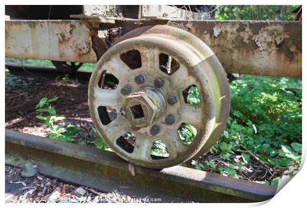 wheel from train Print by Chris Willemsen