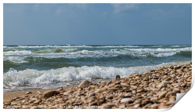 ocean and sea waves at the beach Print by Chris Willemsen