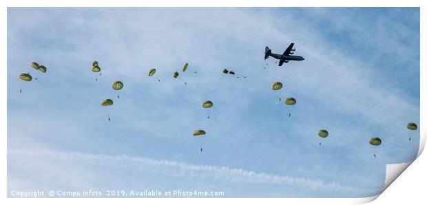 The airborne commemorations on Ginkel Heath with p Print by Chris Willemsen