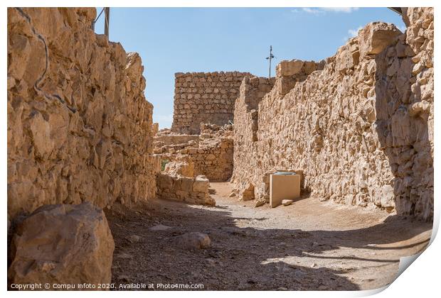 Ruins of the ancient Masada Print by Chris Willemsen