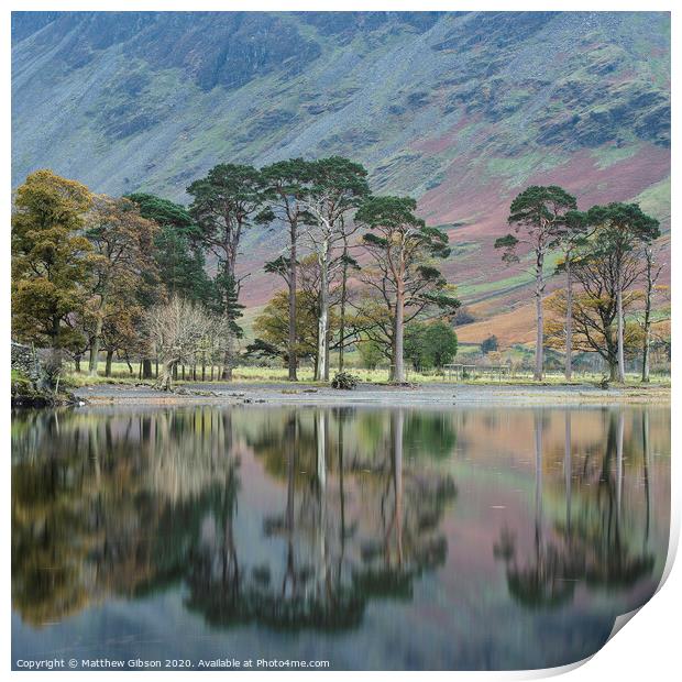 Stuning Autumn Fall landscape image of Lake Buttermere in Lake District England Print by Matthew Gibson