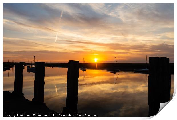 Quay at Sunset Print by Simon Wilkinson