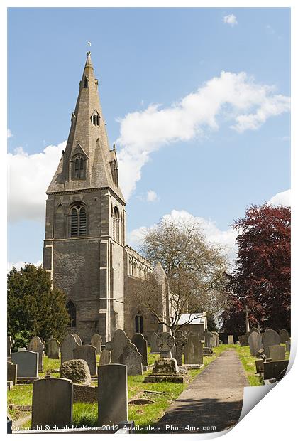 Building, Church, St Peter`s, North Rauceby, Linco Print by Hugh McKean