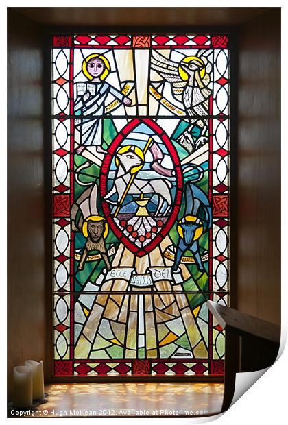 Building, Church, Stained Glass Window Print by Hugh McKean
