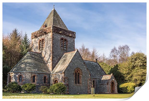 Building, Church, Southwick parish church, Dumfrie Print by Hugh McKean