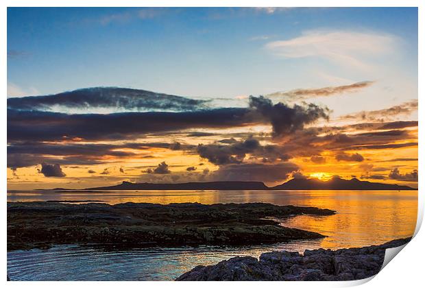 Sunset over the Inner Hebrides Print by Hugh McKean