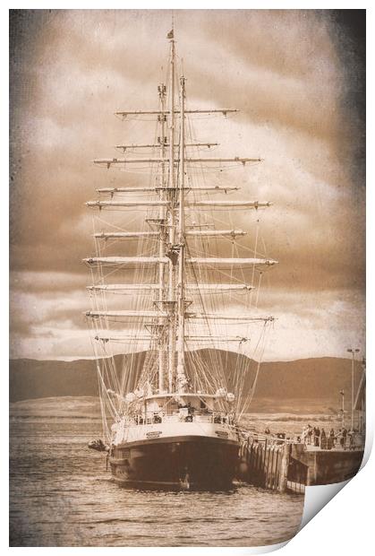 Photo art, SV Tenacious, Docked, North pier, Oban  Print by Hugh McKean