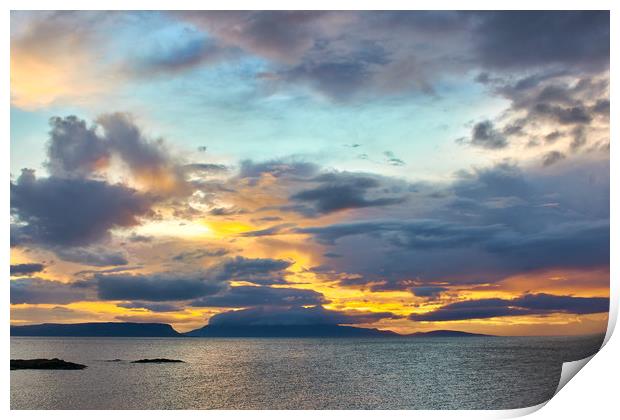 Sunset, Storm Clouds, Inner Hebrides Print by Hugh McKean