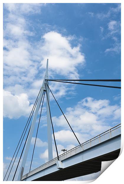 Bridge, Suspension, Footbridge, Dumfries Print by Hugh McKean