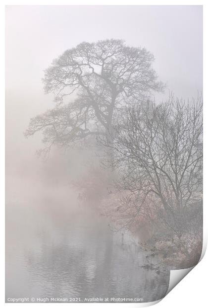 Foggy & frosty day River Annan Print by Hugh McKean