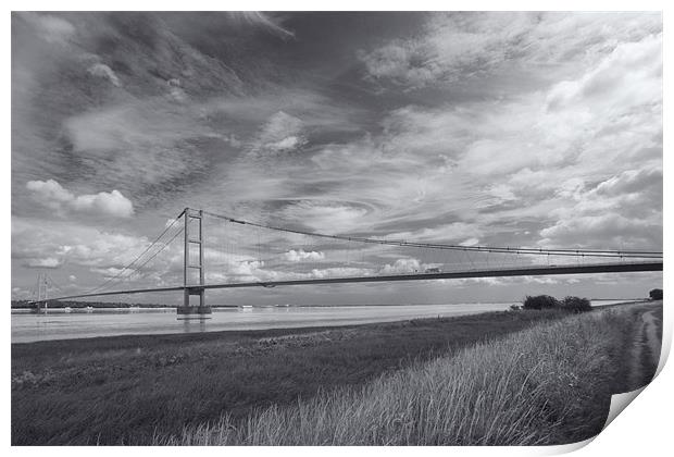 Humber Bridge from Barton on Humber Print by Graham Lester George