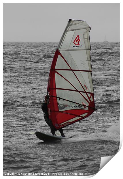 Red Sail Print by Catherine Fowler