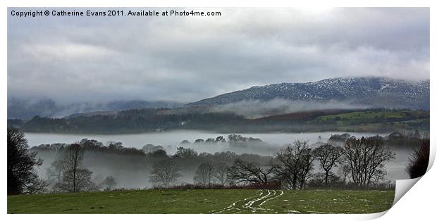 Mist across the valley Print by Catherine Fowler