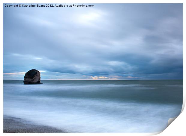 Stag Rock at Freshwater Bay Print by Catherine Fowler