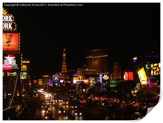 The Las Vegas strip at night Print by Catherine Fowler
