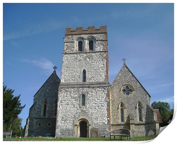 Bisham Church on the River Thames Print by Catherine Fowler