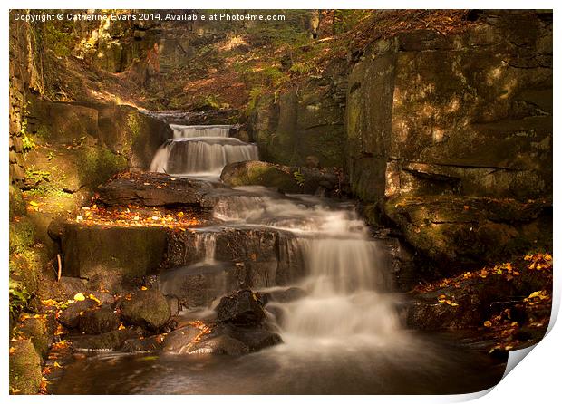  Lumsdale Valley Waterfall Print by Catherine Fowler