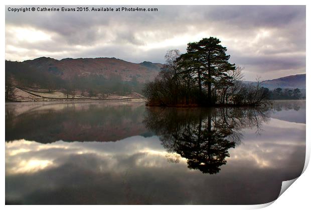  Rydal Water Reflections Print by Catherine Fowler