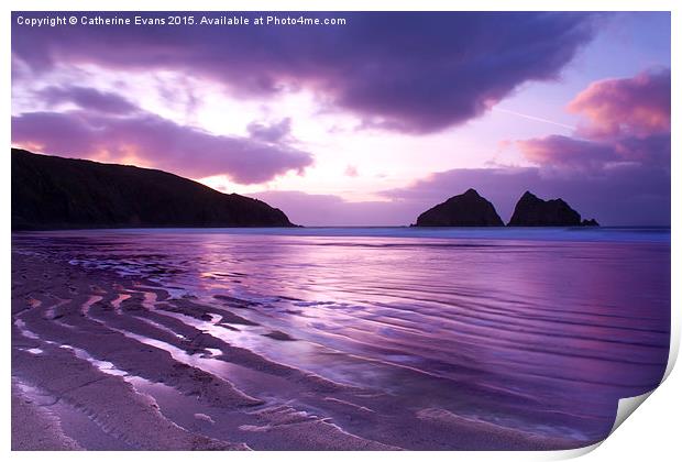  Holywell Bay Sunset #2 Print by Catherine Fowler