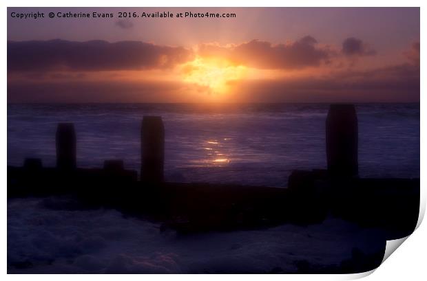 Sunrise at Overstrand Print by Catherine Fowler