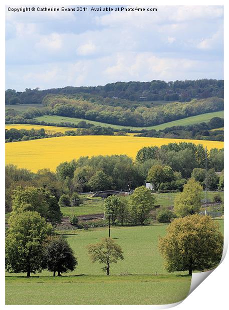 View across the Chilterns Print by Catherine Fowler