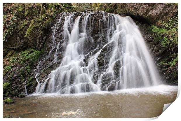 Lower twin waterfall, Fairy Glen Print by Catherine Fowler