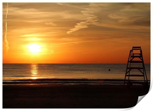  Beach sunrise Print by Peter West