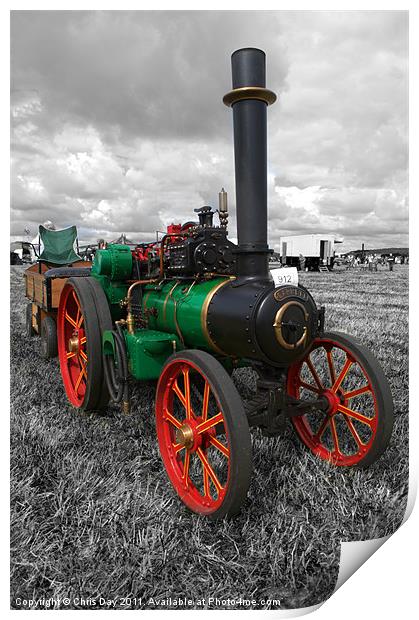 Steam Tractor. Print by Chris Day