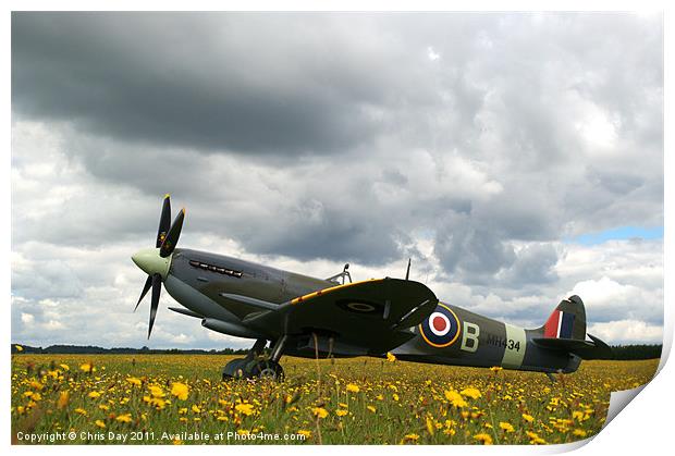 Spitfire Mk IXB Print by Chris Day