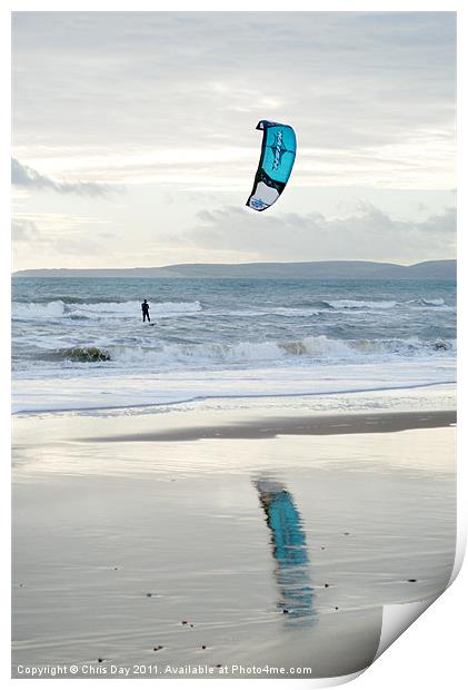 Kite Surfer Print by Chris Day