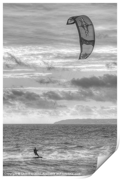 Kite Surfer Print by Chris Day