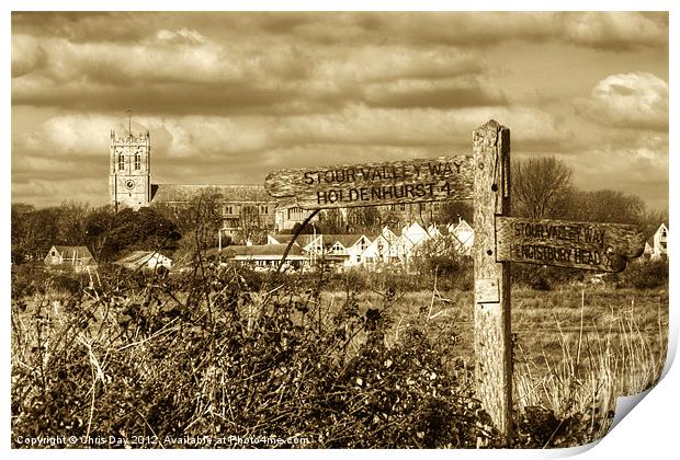 Christchurch Priory Print by Chris Day