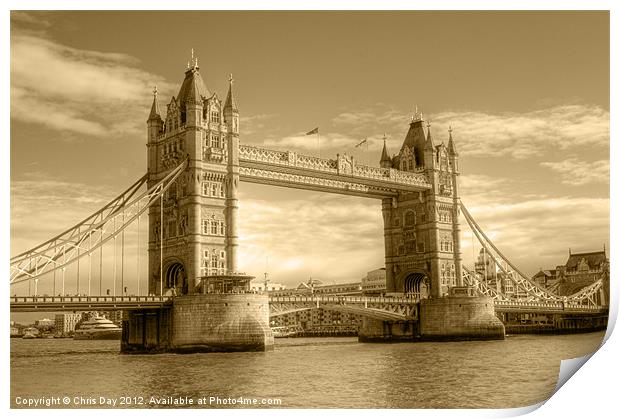 Tower Bridge Print by Chris Day