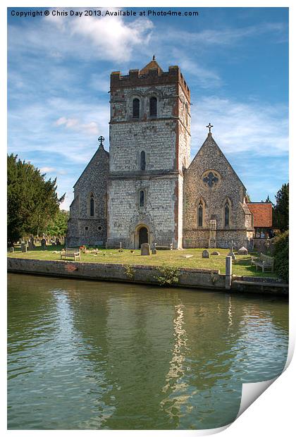 Bisham Church Print by Chris Day