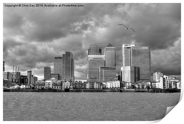 Canary Wharf Print by Chris Day