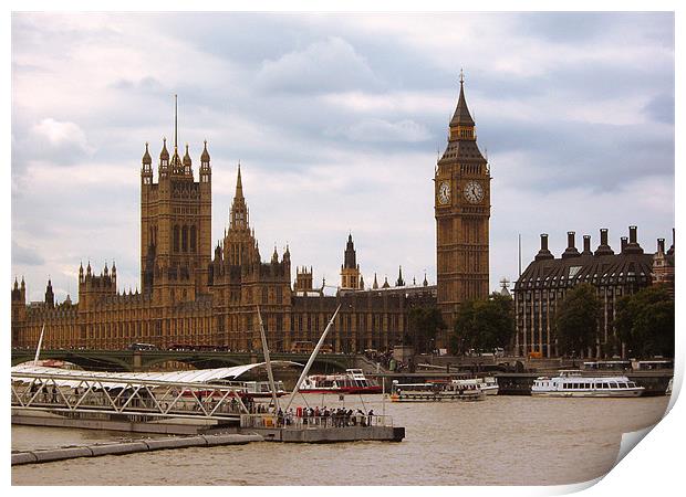 Palace of Westminster from the South Bank Print by Chris Day