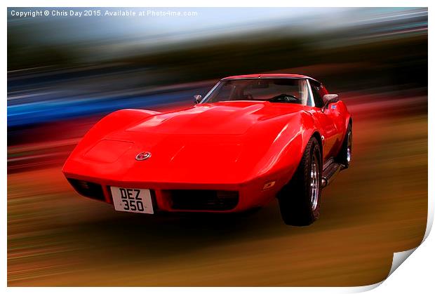 Corvette Stingray Print by Chris Day