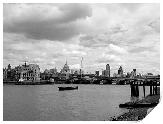 London Skyline in Black and White Print by Chris Day