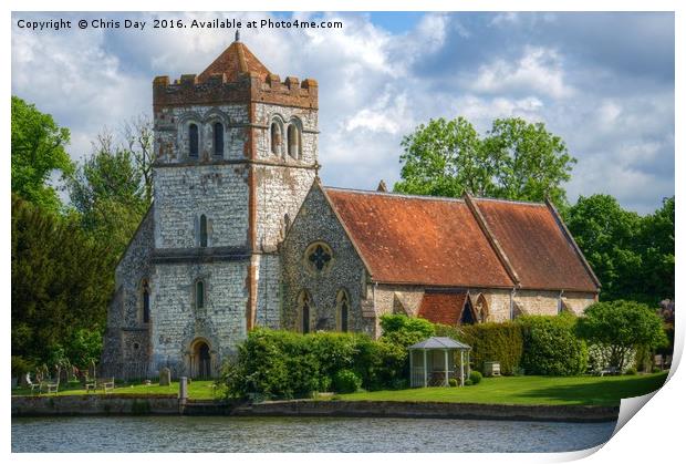 Bisham Church Print by Chris Day