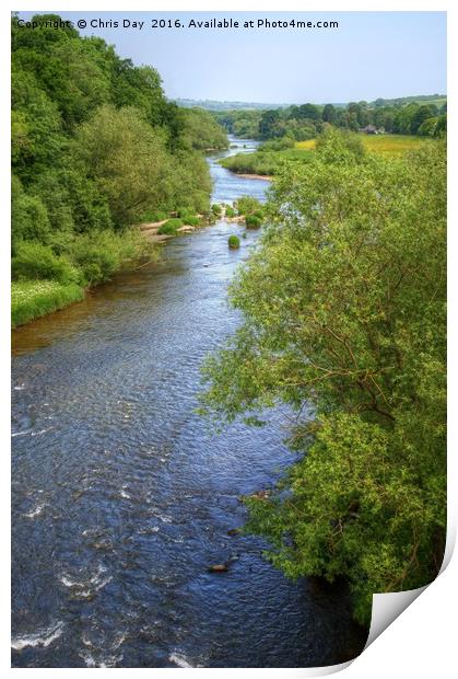 River Wye at Hay-on-Wye Print by Chris Day