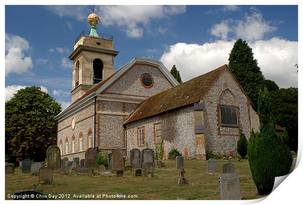 Church of St. Lawrence West Wycombe 4 Print by Chris Day