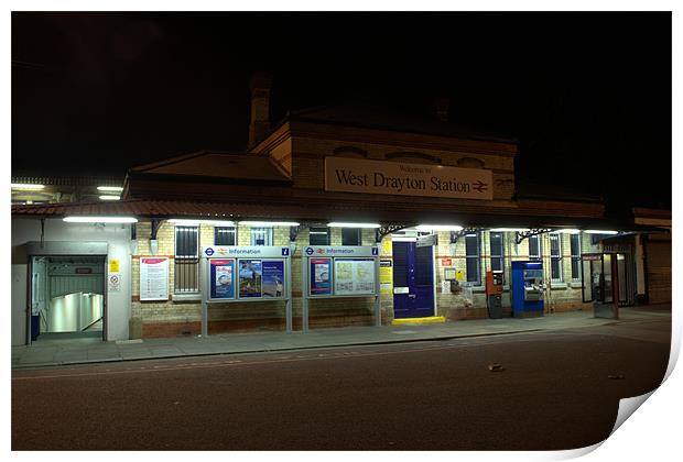 West Drayton Station at Night Print by Chris Day