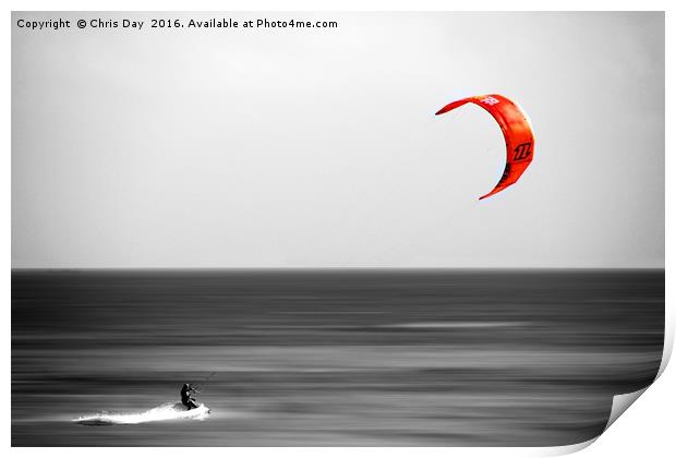 Kite Surfer Print by Chris Day