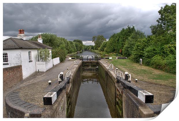 Wide Water Lock Harefield 2 Print by Chris Day