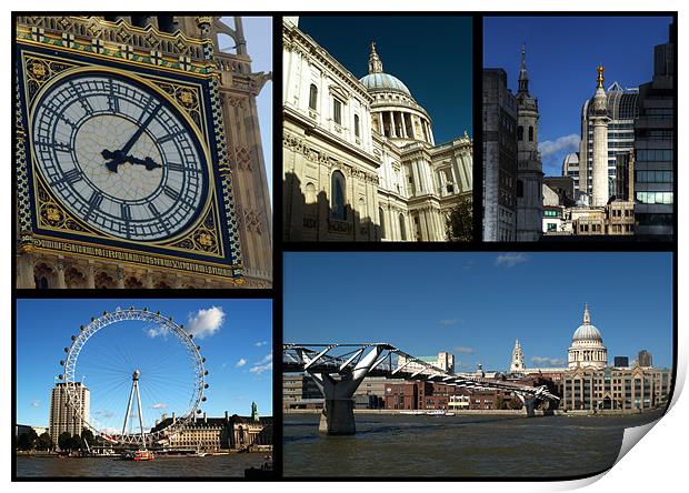 London Scenes Collage Print by Chris Day