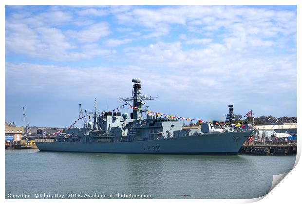 HMS Northumberland Print by Chris Day