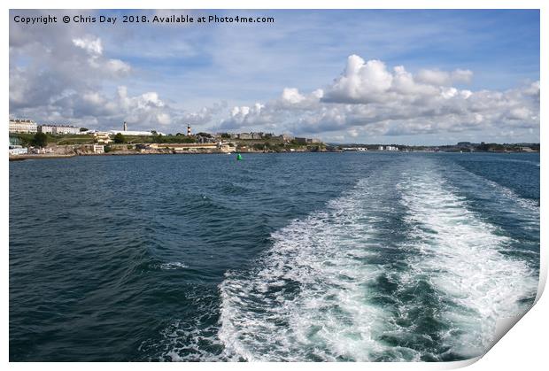 Boat Trip on Plymouth Sound Print by Chris Day