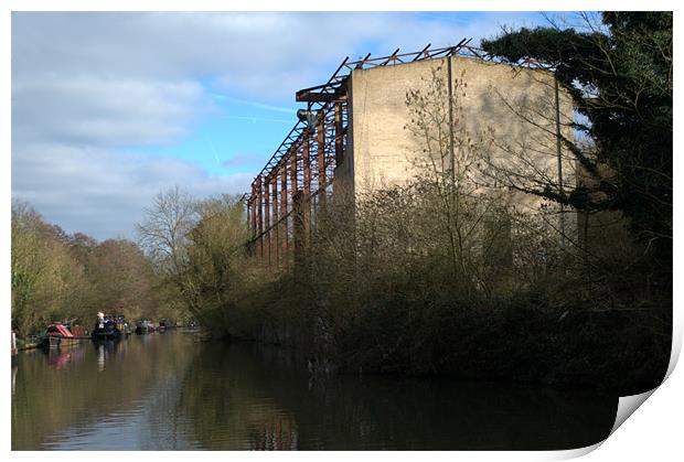 Grand Union canal building Print by Chris Day